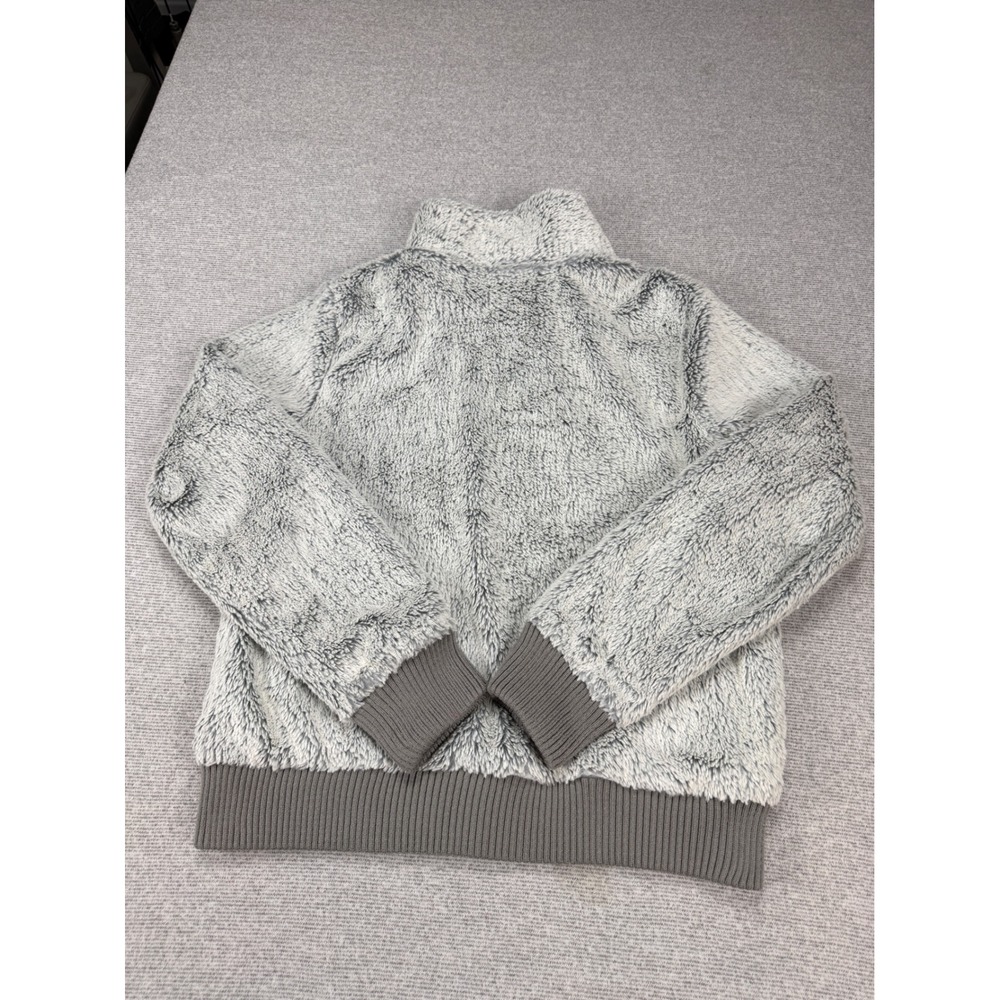 Patagonia Los Gatos Full Zip Fleece Jacket Womens Medium Grey White Bomber Mock - Picture 10 of 13